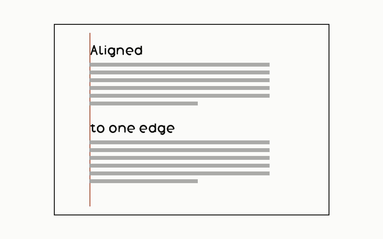 Alignment: a drawn diagram with the alignment marked in vermilion.