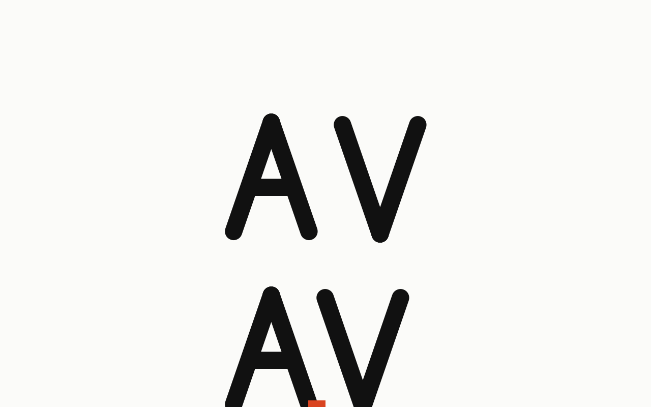 Kerning: a letter in the house face with the kerning marked in vermilion.