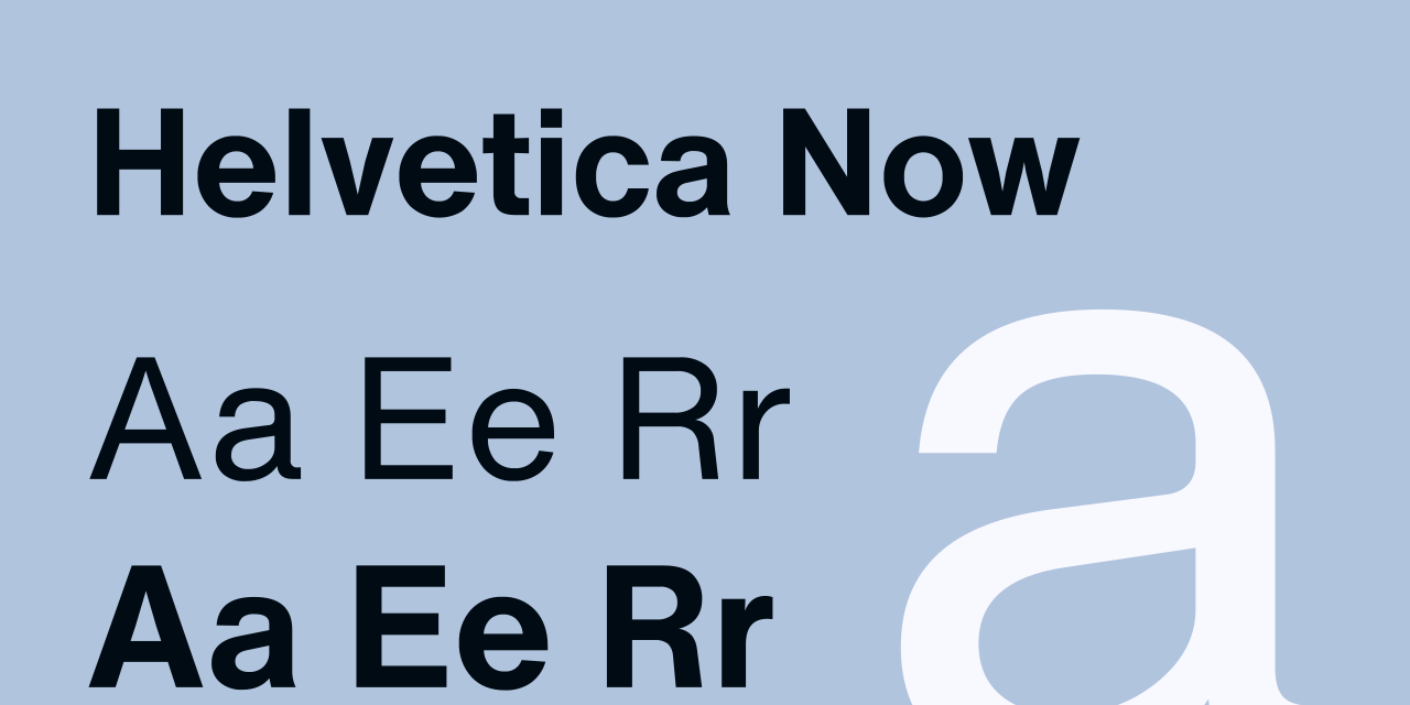Neo-grotesque: Helvetica Now, Monotype's 2019 redrawing of Helvetica, rendered from the typeface.