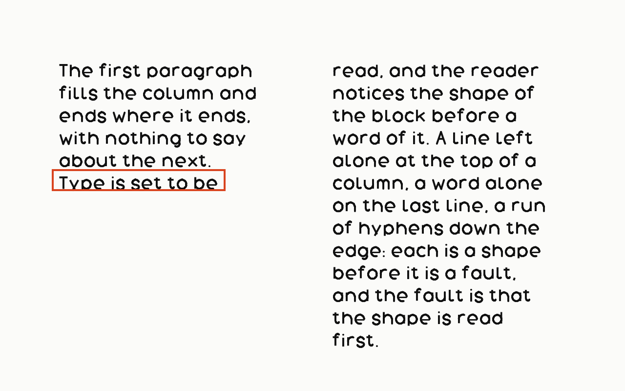Orphan: a letter in the house face with the orphan marked in vermilion.